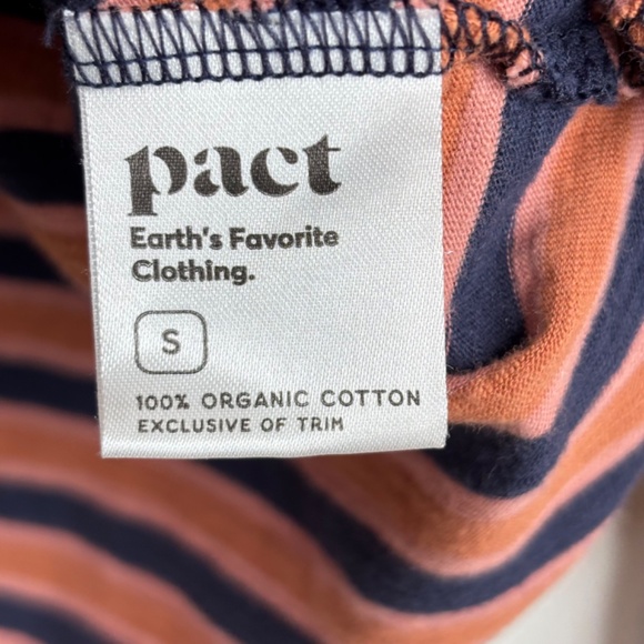 Pact Long Sleeve Shirt S Easy Slub Twist Back Harvest Stripe Organic Sustainable - Picture 7 of 11